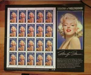 1995 Postage Stamps - Legends of Hollywood - Marilyn Monroe Stamps, Sheet of 20 - Picture 1 of 3
