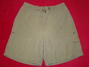 Vintage Womens Ralph Lauren Cargo Shorts Size 10 Khaki Safari Dungarees - Picture 1 of 9