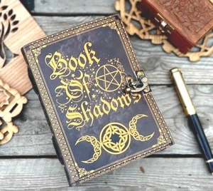 Leather Journal Notebook book of Shadows Antique paper- - Picture 1 of 6