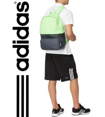 Nueva Mochila Adidas DER Negra/Verde Gimnasio Escuela Universitaria Laptop Mochila - Imagen 1 de 4