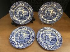 4 Spode Blue Italian Collection 7.5 Inch Round Salad Plates Haunted Mansion