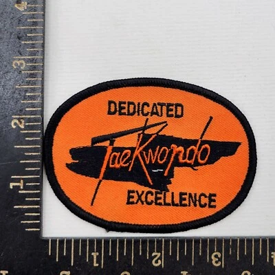 Dedicated Tae Kwon Do Excellence Patch Oval Orange Martial Arts Badge - Image 1 of 2