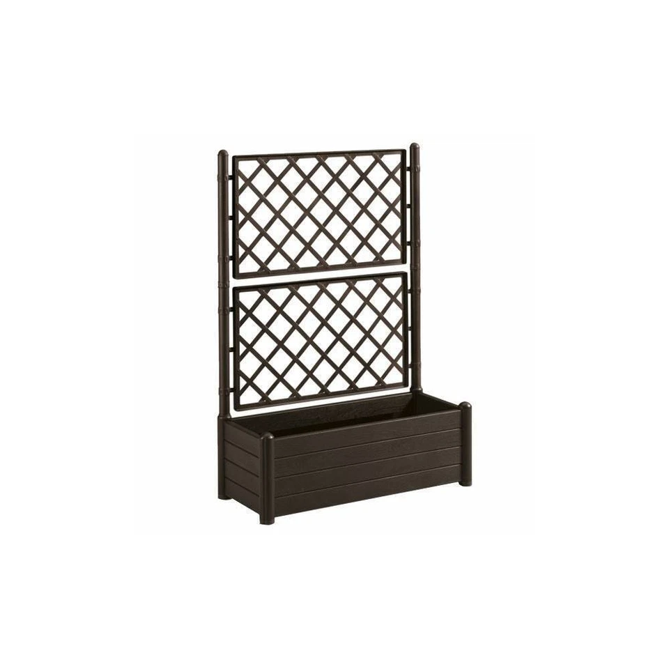 Stefanplast 96156-08 80L Fioreria Rettangolare con Spaliera - Marrone Scuro