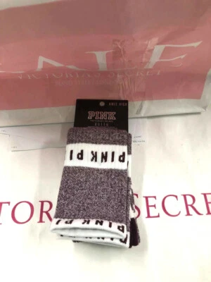 Calcetines hasta la rodilla Victoria's Secret rosa granate y blanco Foto 1 de 3