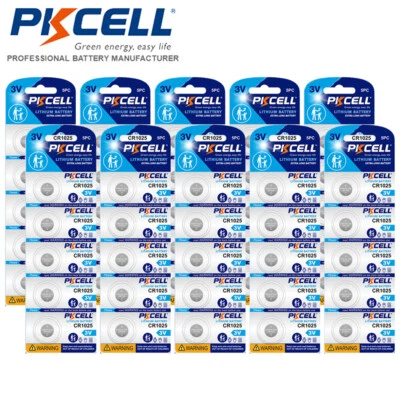 Reloj 50x CR1025 ERC1025 3V Batería Litio 1025 DL1025, Botón Juguete Moneda PKCELL Foto 1 de 4