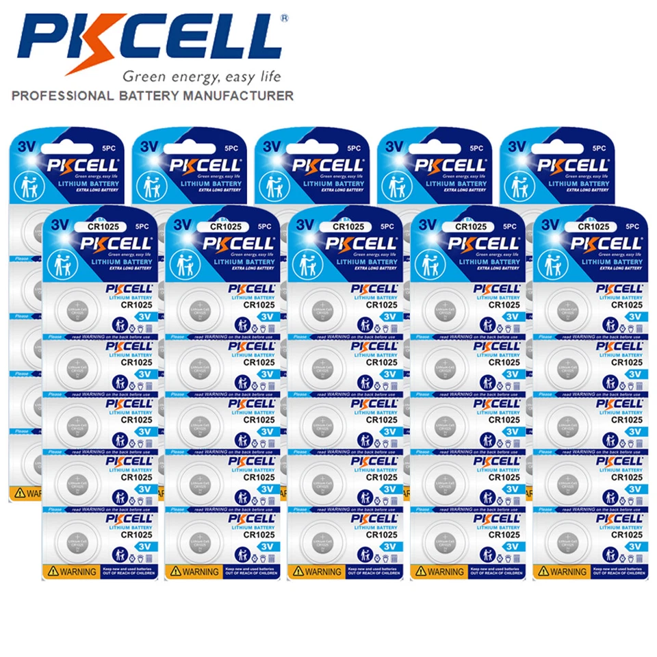 50x CR1025 ERC1025 3V Lithium Battery 1025 DL1025 Watch, Toy Button Coin PKCELL - Image 1 of 4