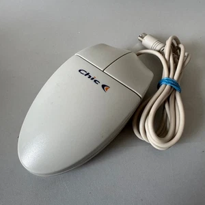Vintage CHIC Mysz mechaniczna Biała PS/2 Przewodowa 2-przyciskowa Retro Komputer PC Laptop - Zdjęcie 1 z 13