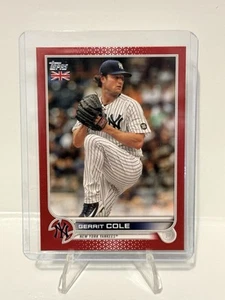2022 Topps Edición Reino Unido Gerrit Cole #56 Rojo Paralelo 1/5 New York Yankees - Imagen 1 de 2