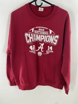 Alabama Crimson Tide Sweatshirt Size Large Red Crewneck National Champions 2012 - Image 1 of 4