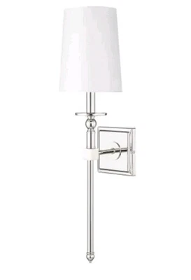 Aplique de pared Millennium Lighting 26" de alto con pantalla de tela cónica 46971-PN Foto 1 de 4