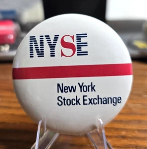 Vintage 80s 90s NYSE New York Stock Exchange Button Pinback Pin - Picture 1 of 3