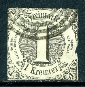 Germany States 1852 Thurn & Taxis Southern Dist 1 Kr Lt Grn Sc #42 VFU O757 - Picture 1 of 6