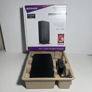 Netgear N600 Kabel WiFi Modem Router C3700 802.11 Dual Band Gigabit - Zdjęcie 1 z 7