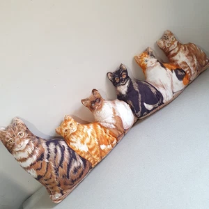 Vintage Cats Draft Excluder Protector Fabric Cushion Retro Counrty Cottage 36" - Picture 1 of 10
