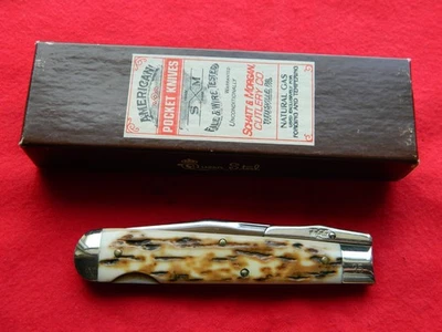 Queen Schatt & Morgan 1 of 50 Swinguard Lockback Knife Mammoth Fossil - Image 1 of 4