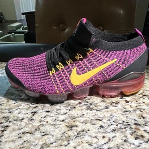 Nike Air Vapormax Flyknit3 Laser Fuchsia Orange AJ6910-600 Size 8 LEFT SHOE ONLY - Picture 1 of 6