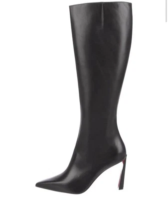 Christian Louboutin Black Leather Knee High Condora Botta 100 Boots 40 IT - Image 1 of 4