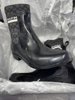Botas de lluvia Coach Rivington de goma (negras) talla 6B NUEVAS  Foto 1 de 4