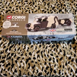CORGI CLASSICS 07501 BRITISH ARMY LAND ROVER AND 2 WHEEL TRAILER - Picture 1 of 3