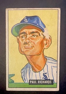 PAUL RICHARDS 1951 Bowman Baseball #195 Chicago White Sox FR - Image 1 of 2