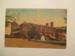 Kansas Postcard Main Dining Hall National Military Home 191? KS - Picture 1 of 2