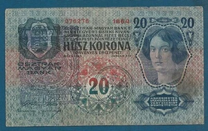 20 Korona 1913. Austria-Hungary banknotes, CITTA DI Fiume Consiglio Nazionale - Picture 1 of 2