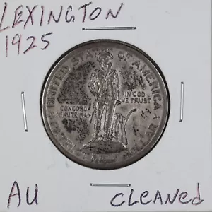 1925 50C Lexington Commemorative Half Dollar with AU Detail Cleaned #04231 - Picture 1 of 2