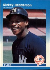 1987 Fleer Mini New York Yankees Baseball Card #52 Rickey Henderson