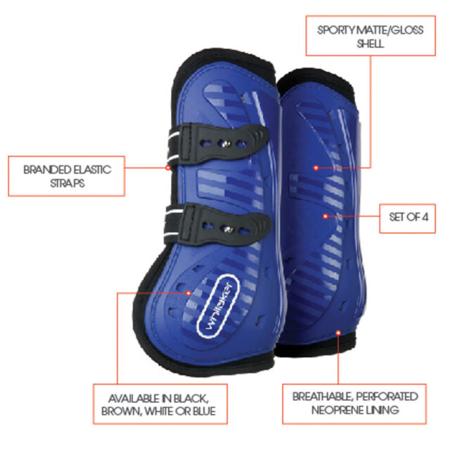 Zerodis Botas de tendão de cavalo, 2 peças de poliuretano aberto na  frente/fetlock para pernas de cavalo, protetor de perna de cavalo para  pular