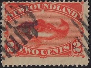 Newfoundland 1887 cod 2c vermillion, Sc 48/SG 51, used. VG-F. CV $8.75 (a4982 - Picture 1 of 2