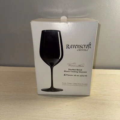 Ravenscroft Cristal Doble Ciego Negro Juego de degustación de 4 vasos, 16 oz cada uno Foto 1 de 4
