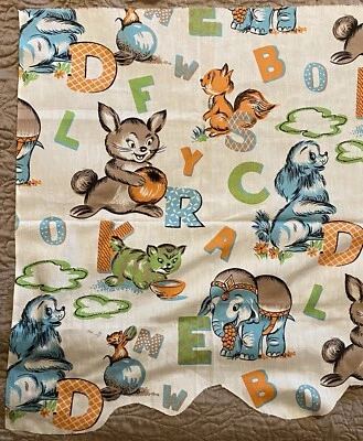 Vintage FABRIC Nursery Animal For Quilting, Sewing & Crafts Read Description - Image 1 of 4