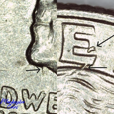 1998 P  Quarter - Spiked Head + Gouge or Floating Clash + Chip + Partial Collar - Image 1 of 4