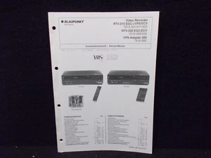 Blaupunkt Service Manual, VHS Video Recorder RTV-315/320, dt engl #K-325-19 - Zdjęcie 1 z 2