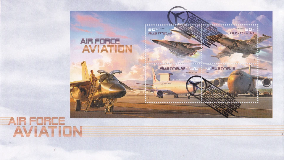 Aviación de la Fuerza Aérea 2011 (mini hoja) FDC - Amberley Qld 4306 PMK Foto 1 de 1