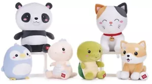NEW 10" KAWAII KUTIES SQUASHY PLUSH ANIMAL SOFT TOYS BAGCLIPS PLUSH KEYCHAINS - Picture 1 of 35