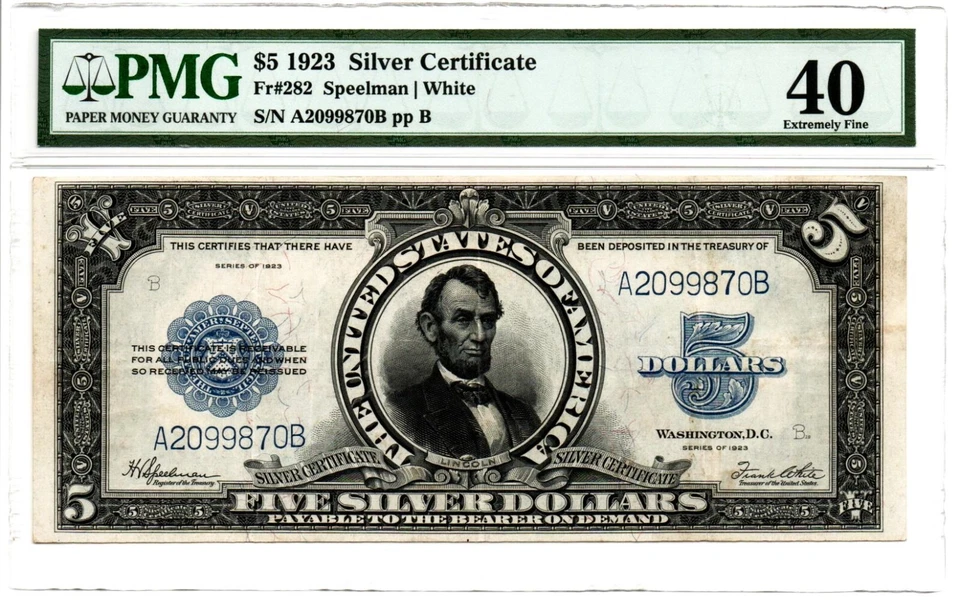 Fr. 282 1923 Silver Certificate PMG Extremely Fine 40 - Image 1 of 2