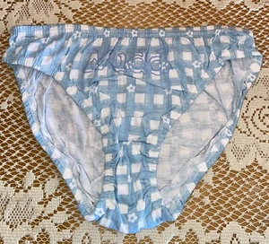 Mudd Girl Vintage Hi-Cut L 12 Junior Bikini Panties Underwear Floral Checker - Picture 1 of 3