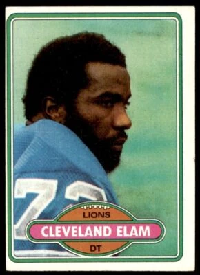 1980 TOPPS CLEVELAND ELAM DETROIT LIONS #27 - Image 1 of 2