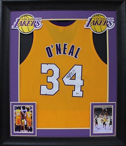 Shaquille O'Neal Authentic Signed Yellow Pro Style Framed Jersey BAS Witnessed - Picture 1 of 1
