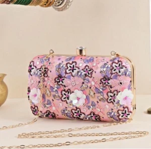 Elegant Pink Clutch/Bag/Sling for women - Picture 1 of 1