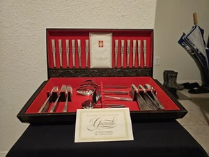 1847 Rogers Bros. Set Of Stainless Steel Silverware (76 PCs) with Original Case - Picture 1 of 8