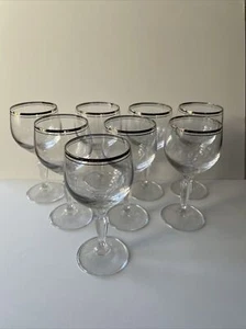 Set of 8 CARICO Platinum Rim Goblets Crystal Glasses Made In West Germany 8oz - Picture 1 of 12
