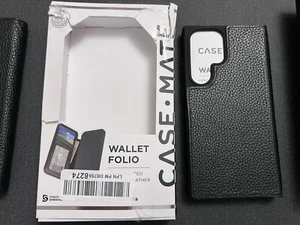 Case-Mate Wallet Folio Leather Case for Samsung Galaxy S23 Ultra - Black A2 - Picture 1 of 1