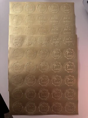 5 Sheets Of  You’re Invited Gold Seals For Invitations (125 Stickers) - Image 1 of 3