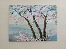 Spring sakura landscape, Cherry tree original handmade high quality oil painting