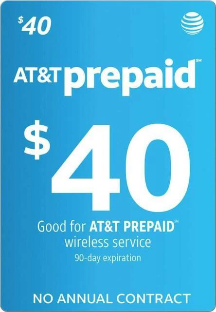 AT&T 40 USD Prepaid Card for Wireless Service