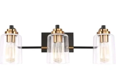 3 Light Matte Black Wall Sconces For Bathroom Modern Vanity Light Bronze - Image 1 of 2