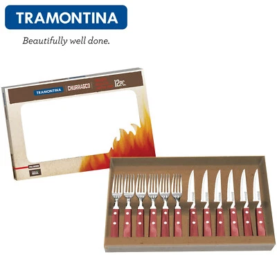 TRAMONTINA Geschirrset 12 tlg. Pizza Steak Grillbesteck Gabel Messer Churrasco  - Bild 1 von 4