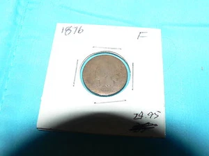 1876 Indian Head Cent Copper Nickel Antique Vintage Coin F+ Penny  - Picture 1 of 2
